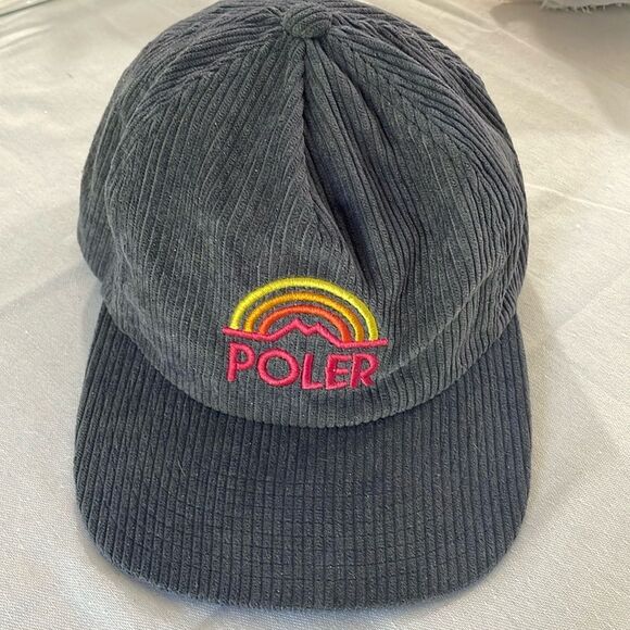 Poler Mountain Rainbow Hat Camp Vibes Cap Snapback Corduroy Embroidered Lid - Picture 1 of 8